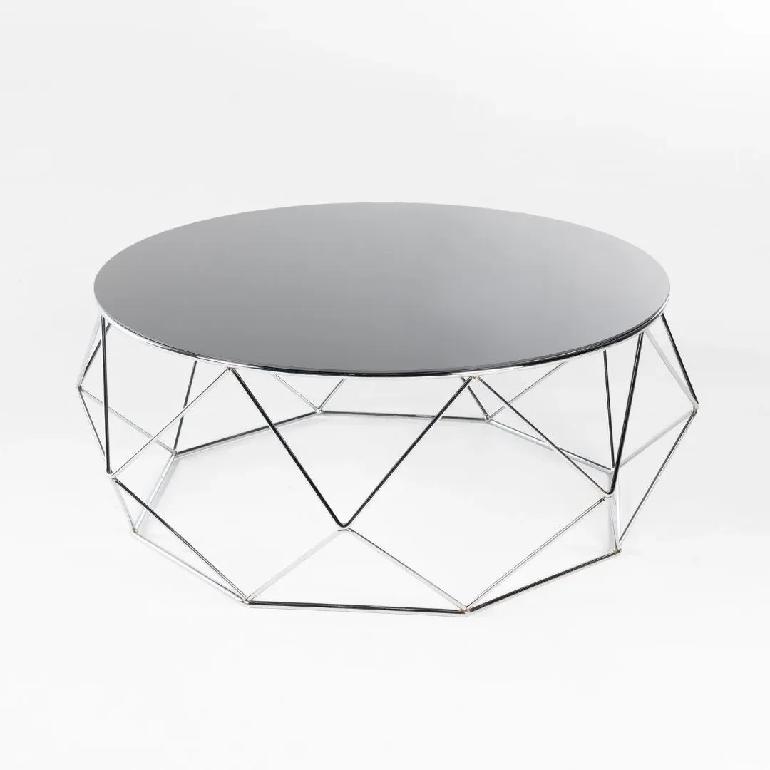 Eiffel Round Coffee Table - Grey, Glass product