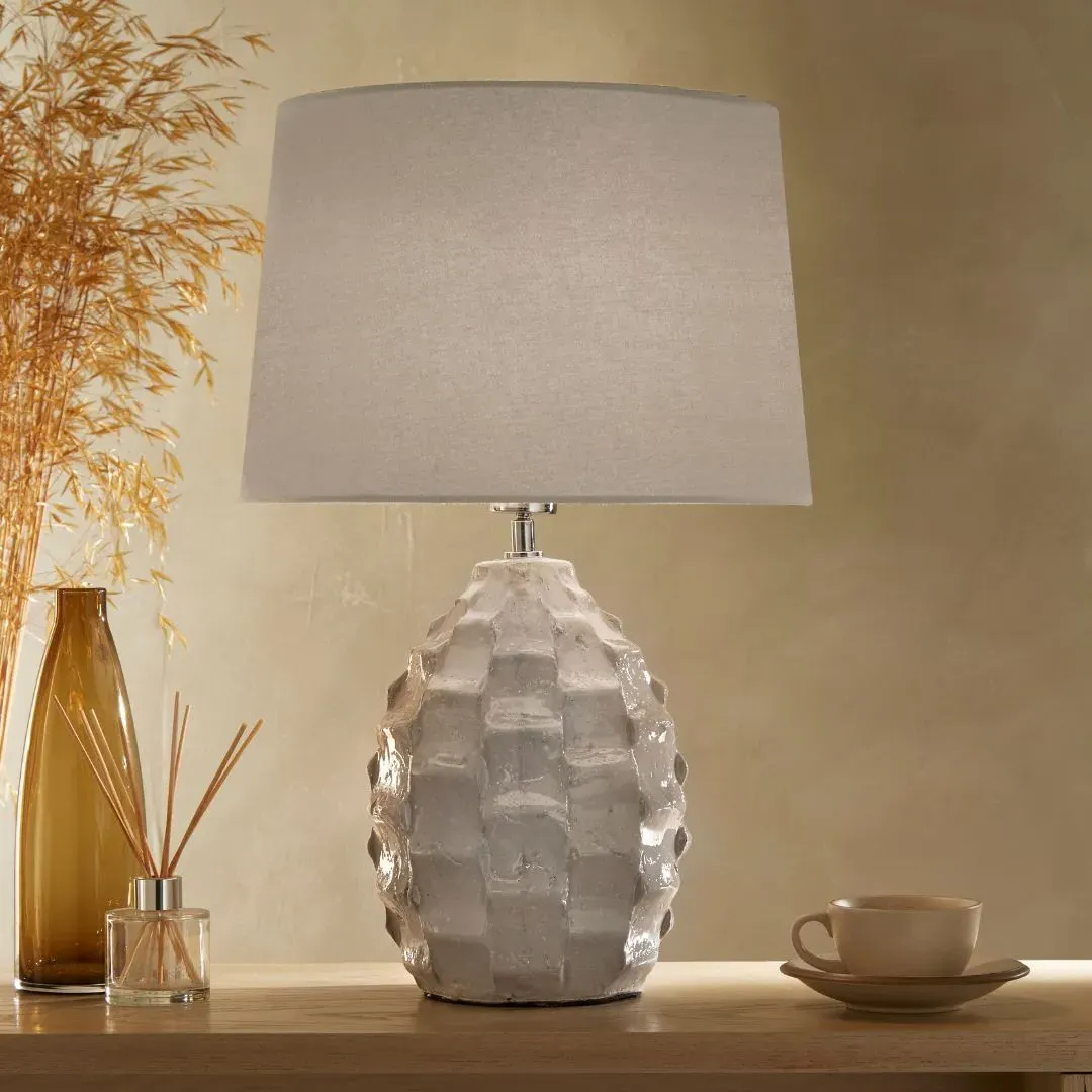 Elena Crackled Glazed Ceramic Table Lamp - Grey product