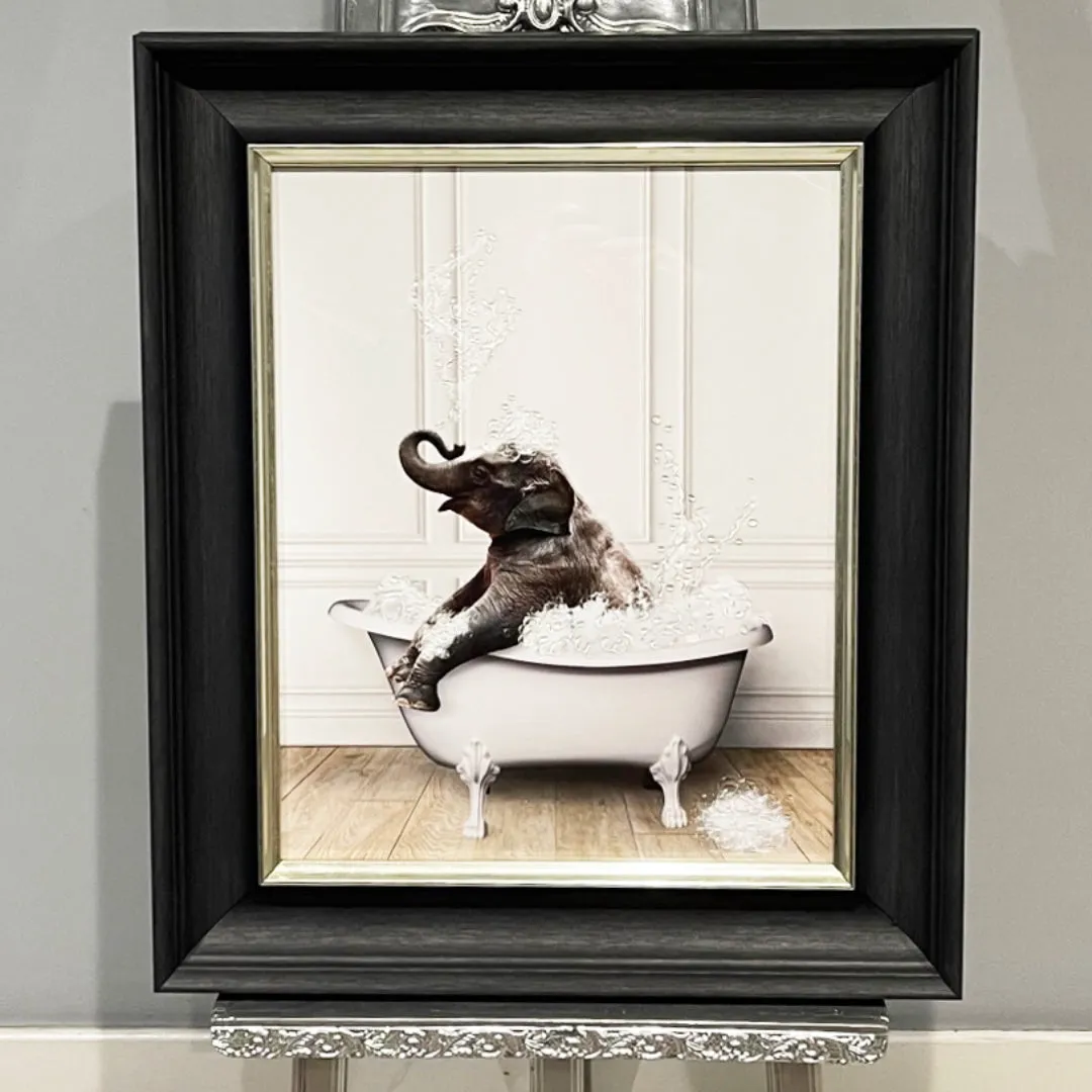 Elephant Tub Wall Art - Black product