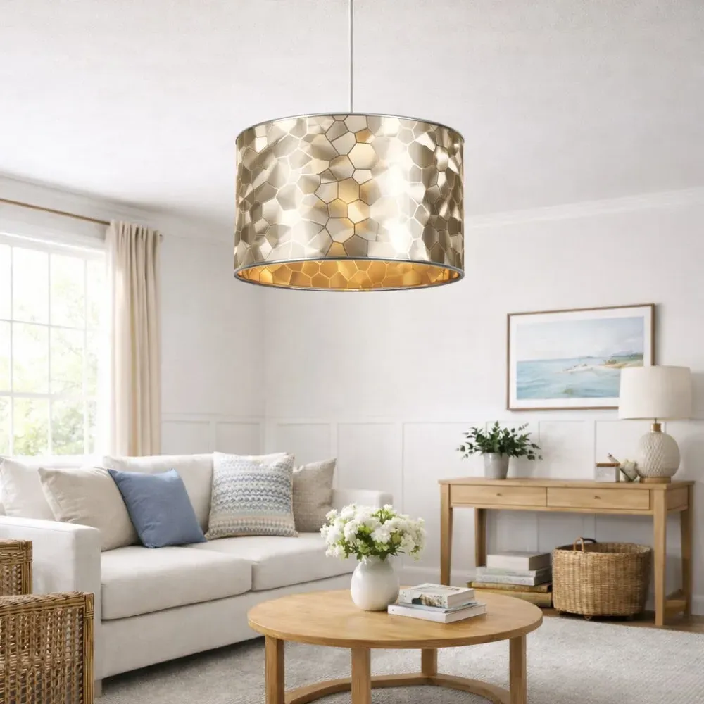 Elin Cylinder Lamp Shade - Gold, Silver, PVC product
