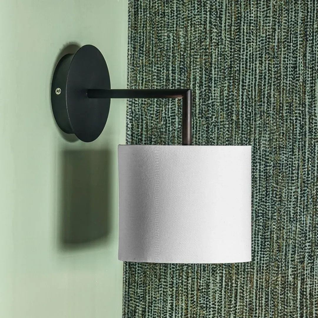Elin Wall Light with Ivory Shade - Matte Black product