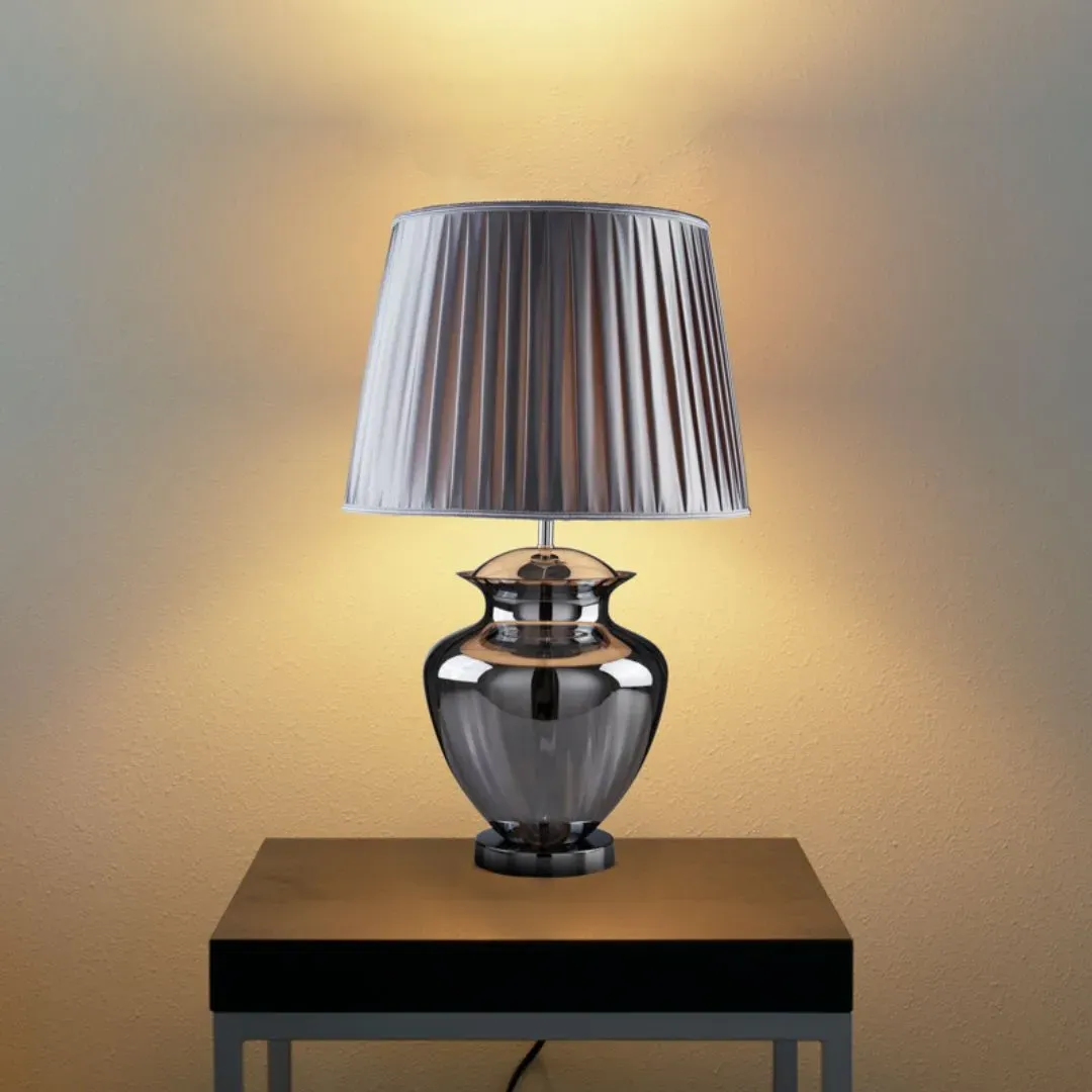 Elina Table Lamp - Grey, Smoked Glass product