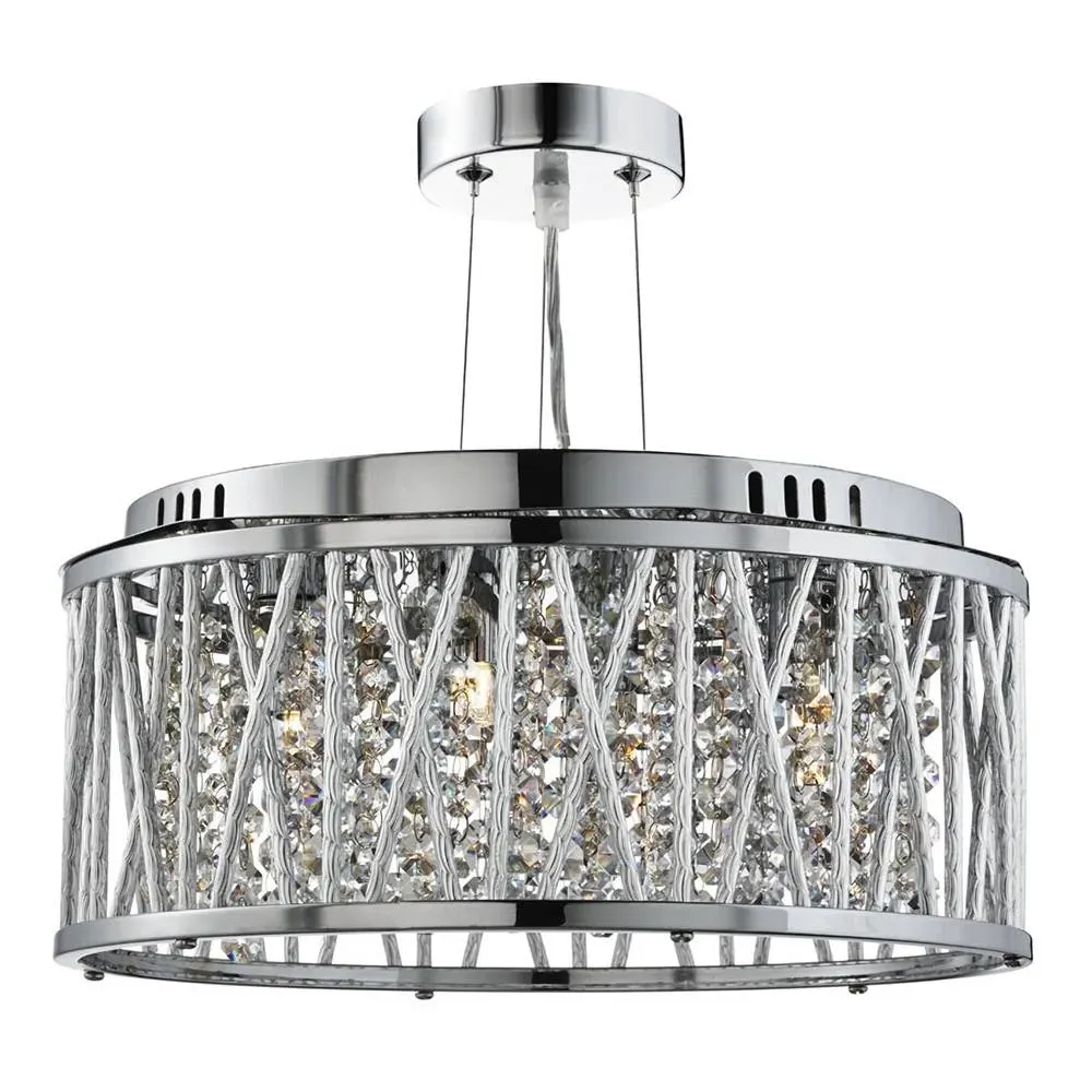 Elise 3-Light Semi-Flush Ceiling Light - Polished Chrome, Crystal product
