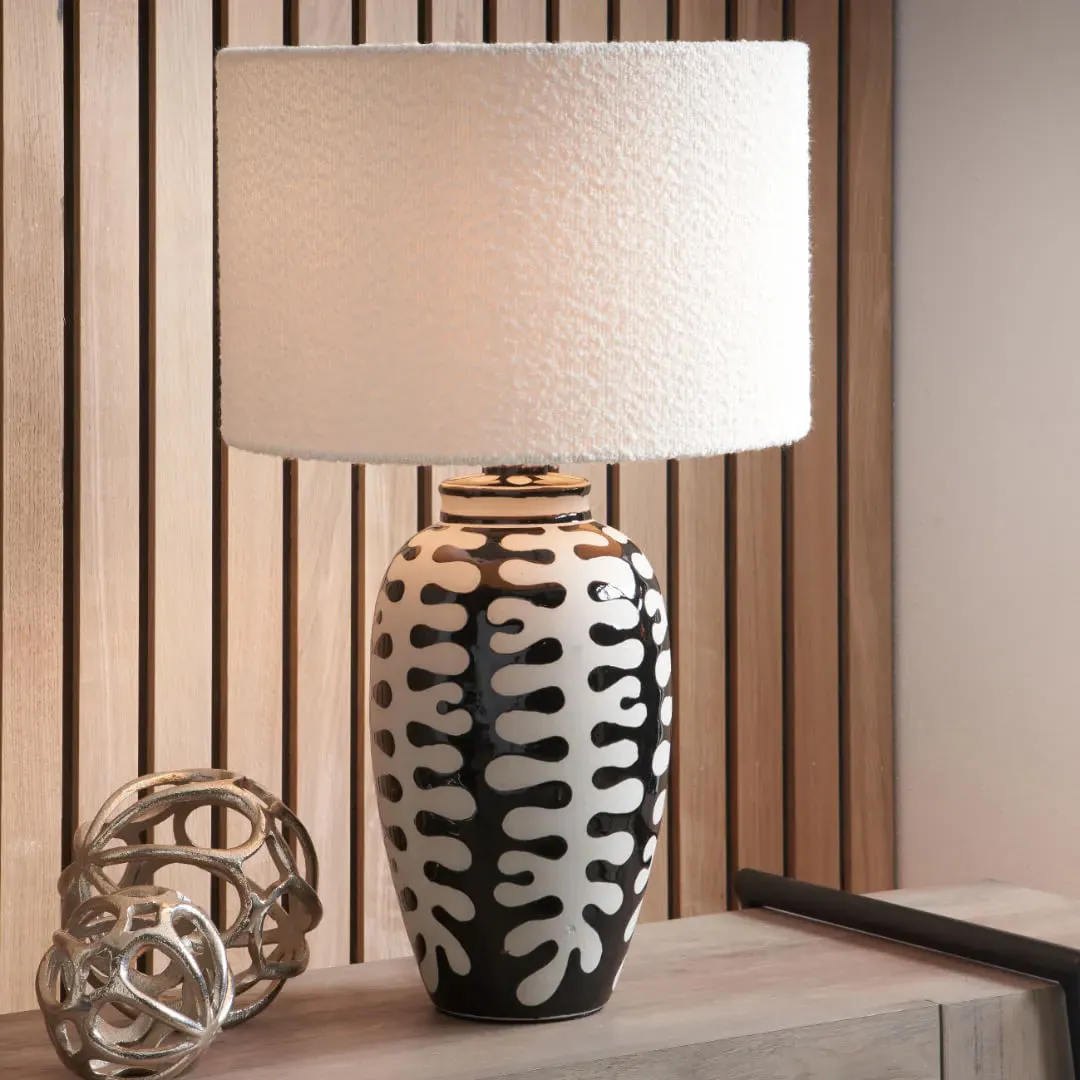 Elkorn Ceramic Table Lamp - Black, White product