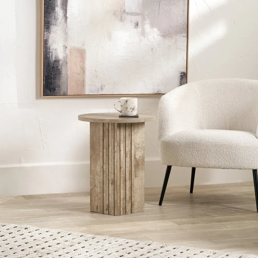 Elkton Wood Veneer Groove Detail Side Table product