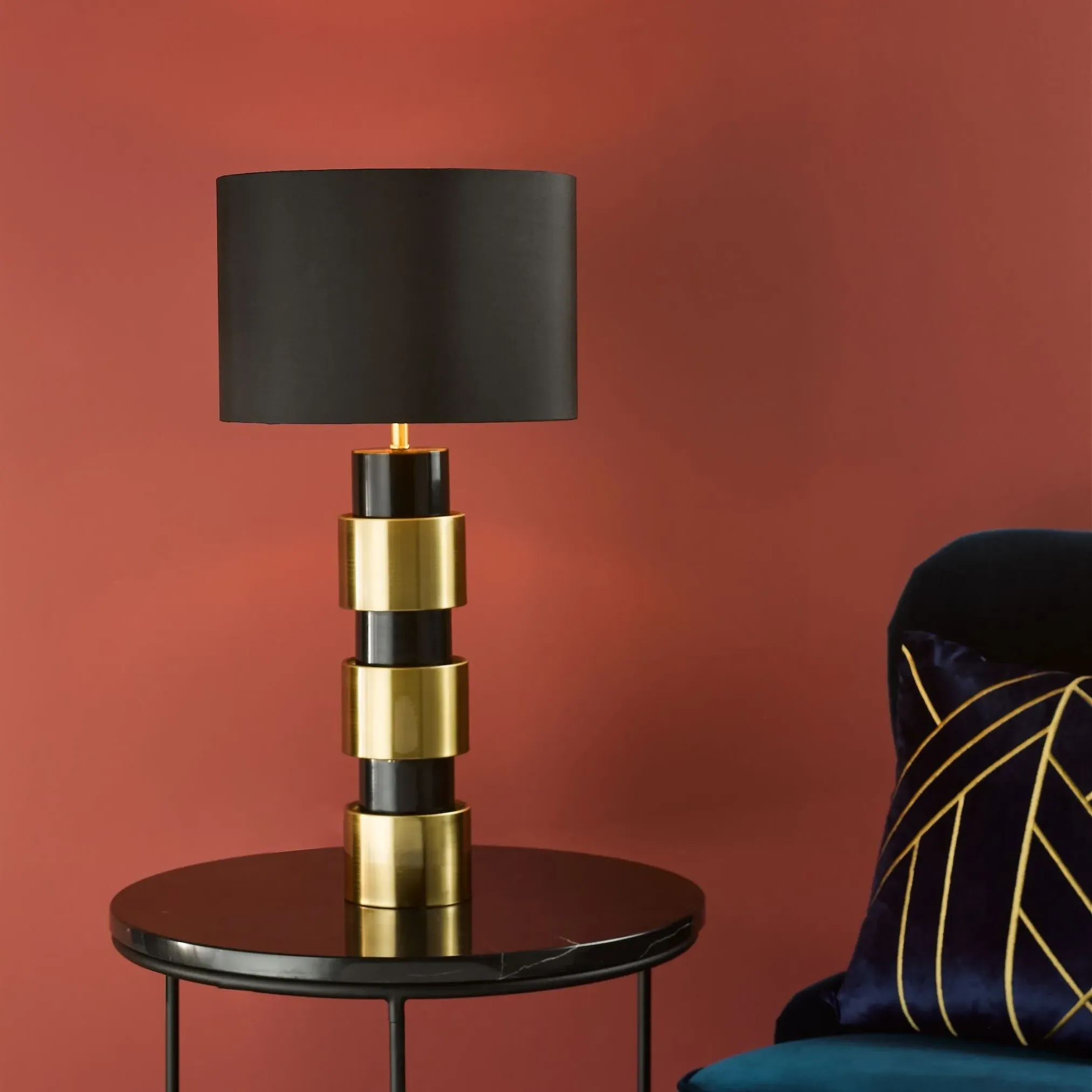 Elwyn Table Lamp - Satin Gold, Black product