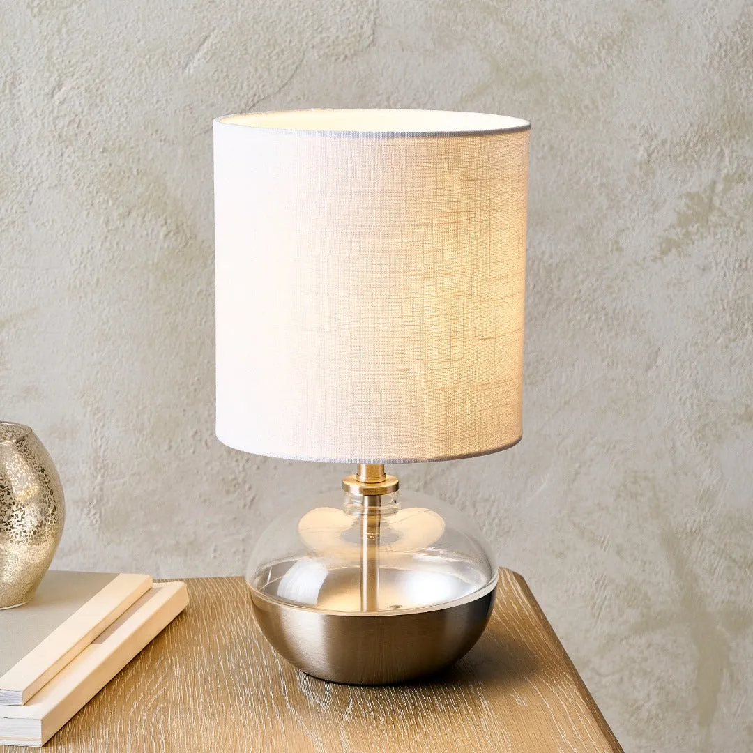 Emmy Table Lamp - Satin Nickel, Clear Glass product