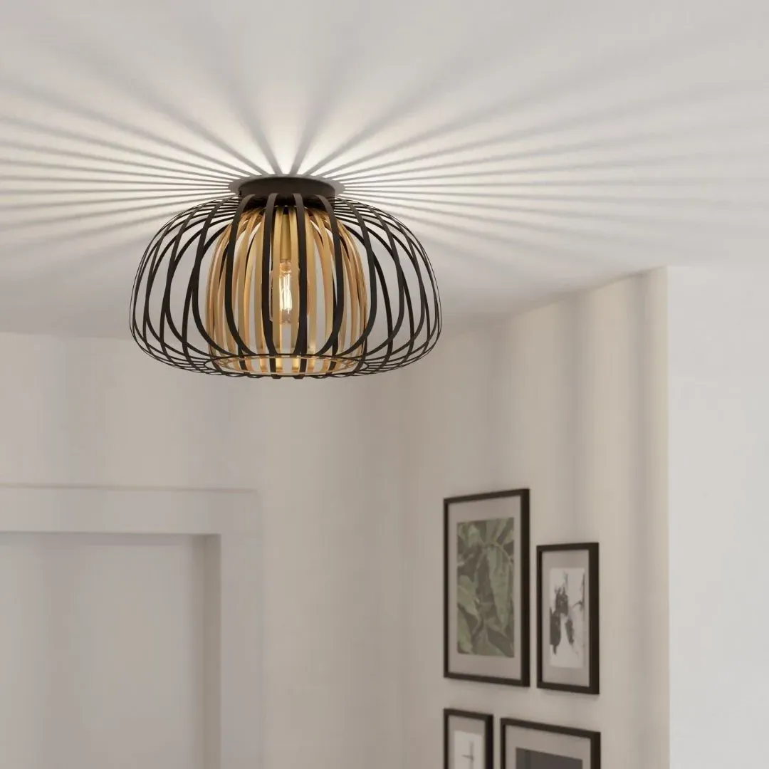Encintos Flush Ceiling Light Double-Shade - Black, Metal product