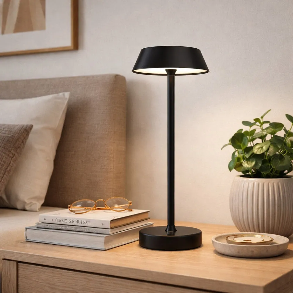 Energize LED Rechargeable Desk Lamp with Touch Sensor - Black, Metal product