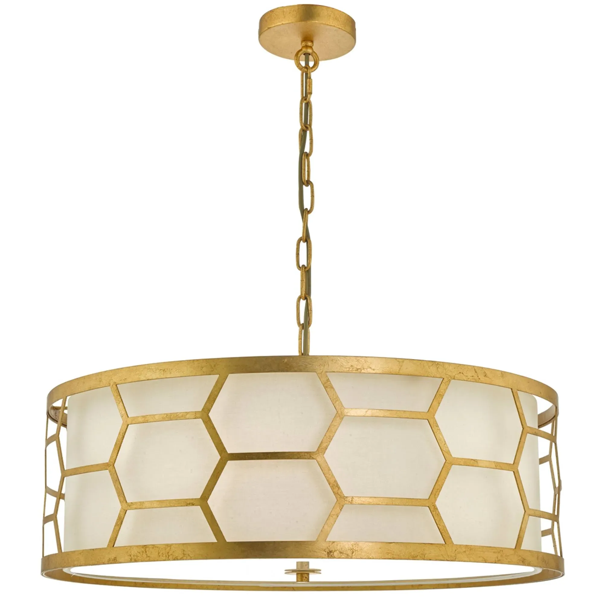 Epstein 4-Light Pendant Ceiling Light - Gold, Linen product