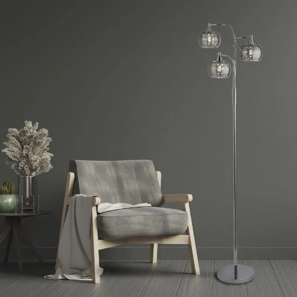 Escada Floor Lamp - Polished Chrome, Smoked Glass product