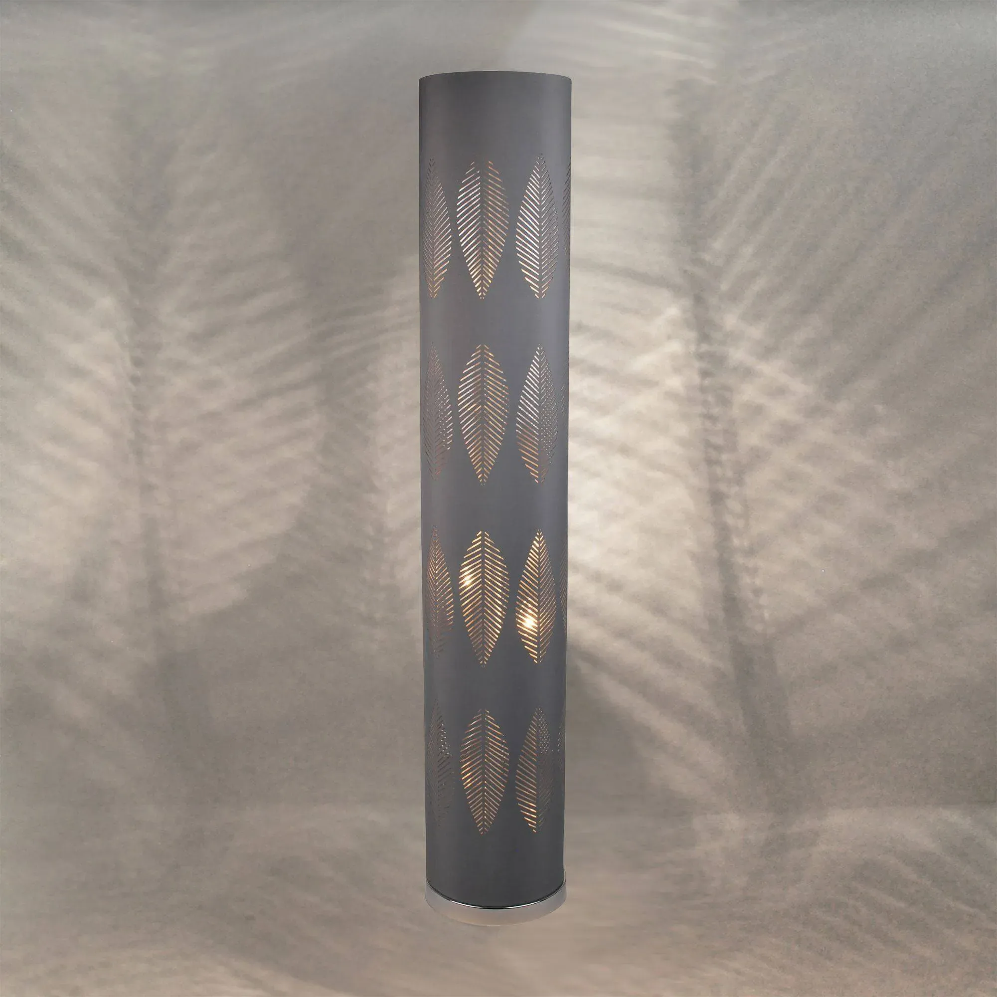 Esme Floor Lamp with Leaf Cut-Out Design - Grey product