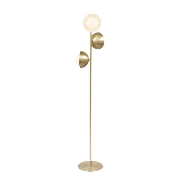 Estelle Triple Shade Floor Lamp - Brushed Brass, Opal Glass product