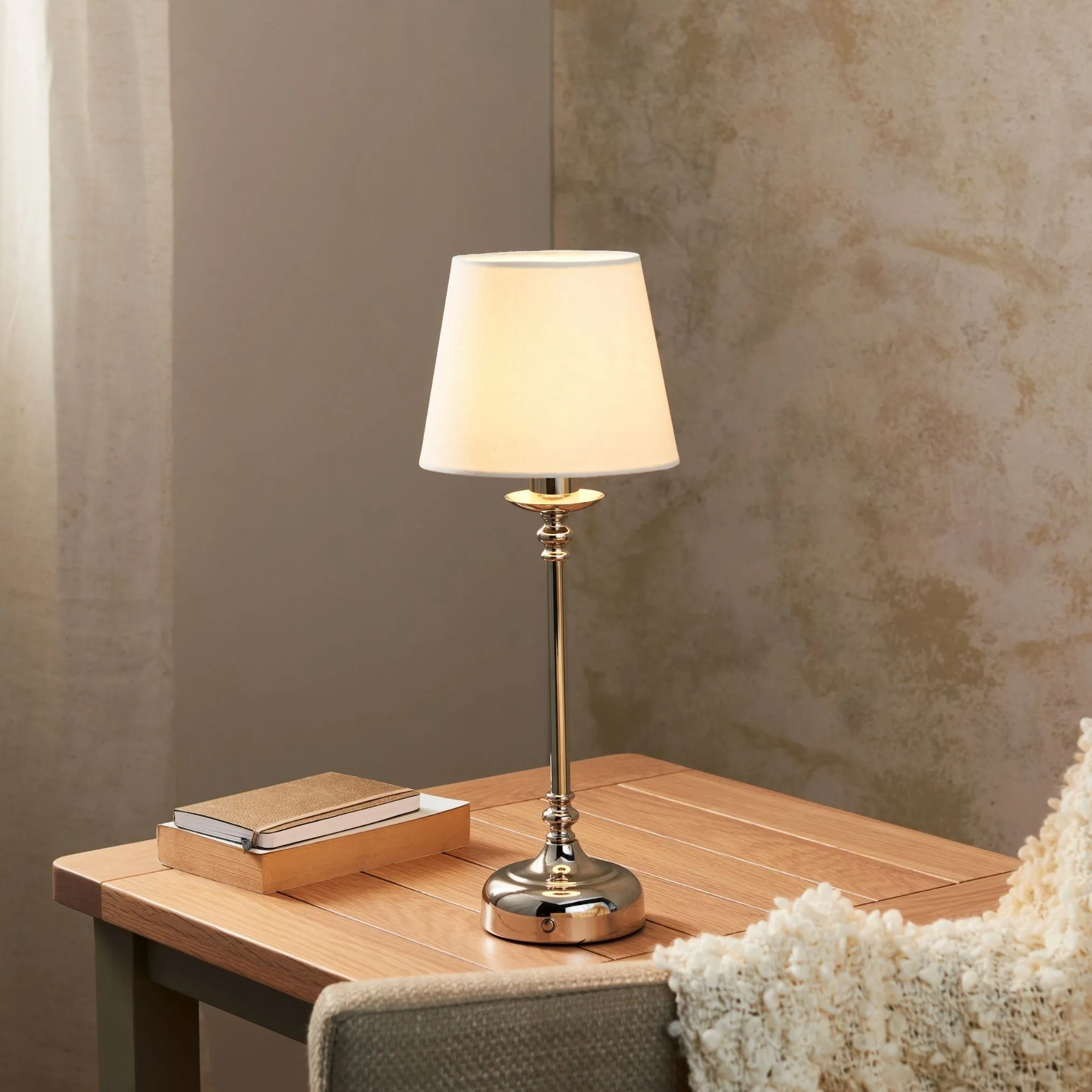 Fable LED Rechargeable Touch Table Lamp - Polished Chrome product