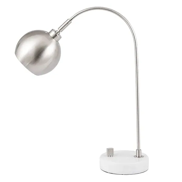 Feliciani Desk Table Lamp - Brushed Silver, Marble product