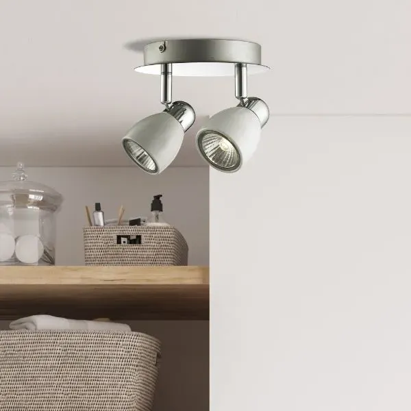 Felix 2-Spotlight Ceiling Light - White, Chrome product