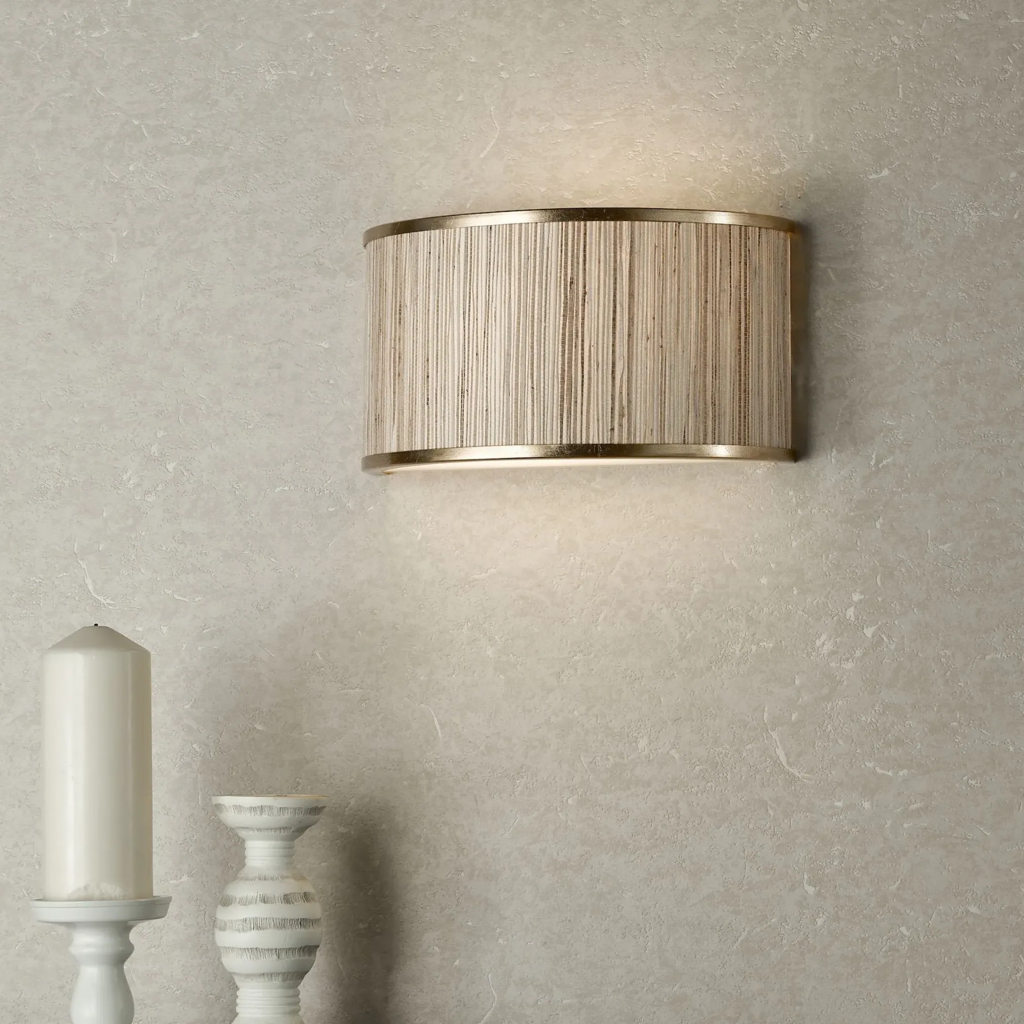 Fenella 2-Light Wall Light - Gold, Seagrass product