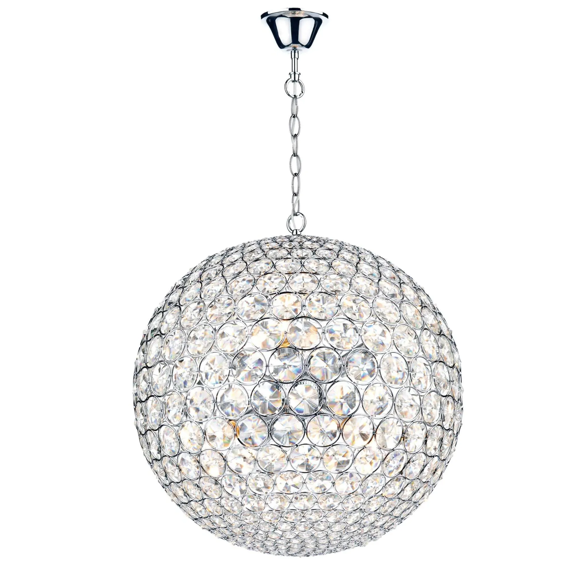 Fiesta 8 Light Pendant Ceiling Light - Chrome, Crystal Glass product