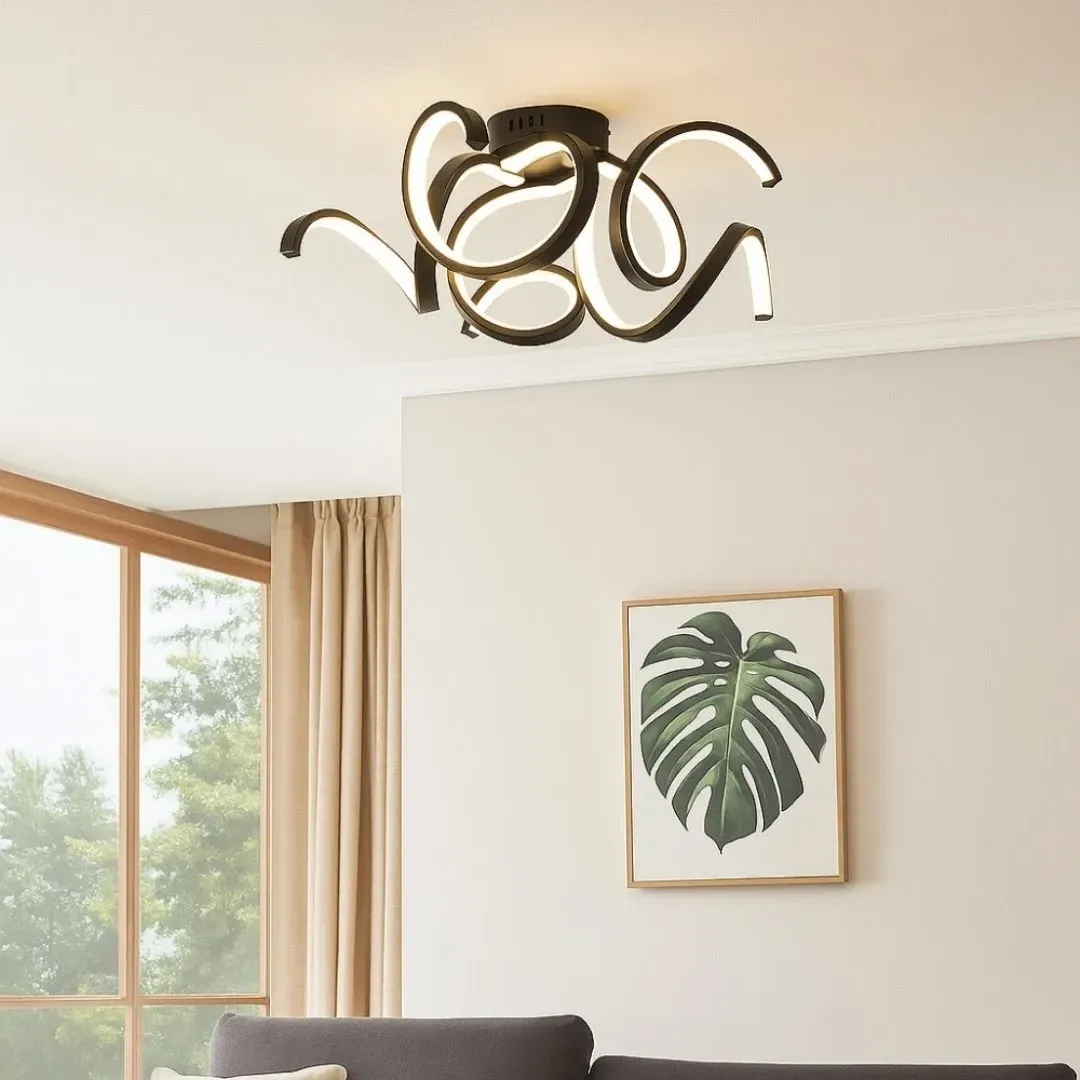 Fiona 5-Light Semi Flush Ceiling Light - Black product