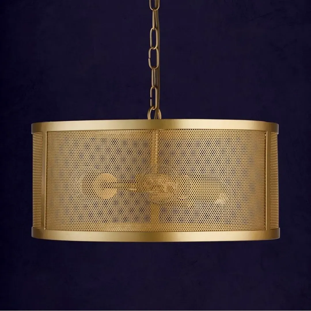 Fishnet 3-Light Mesh Pendant Ceiling Light - Matte Gold product