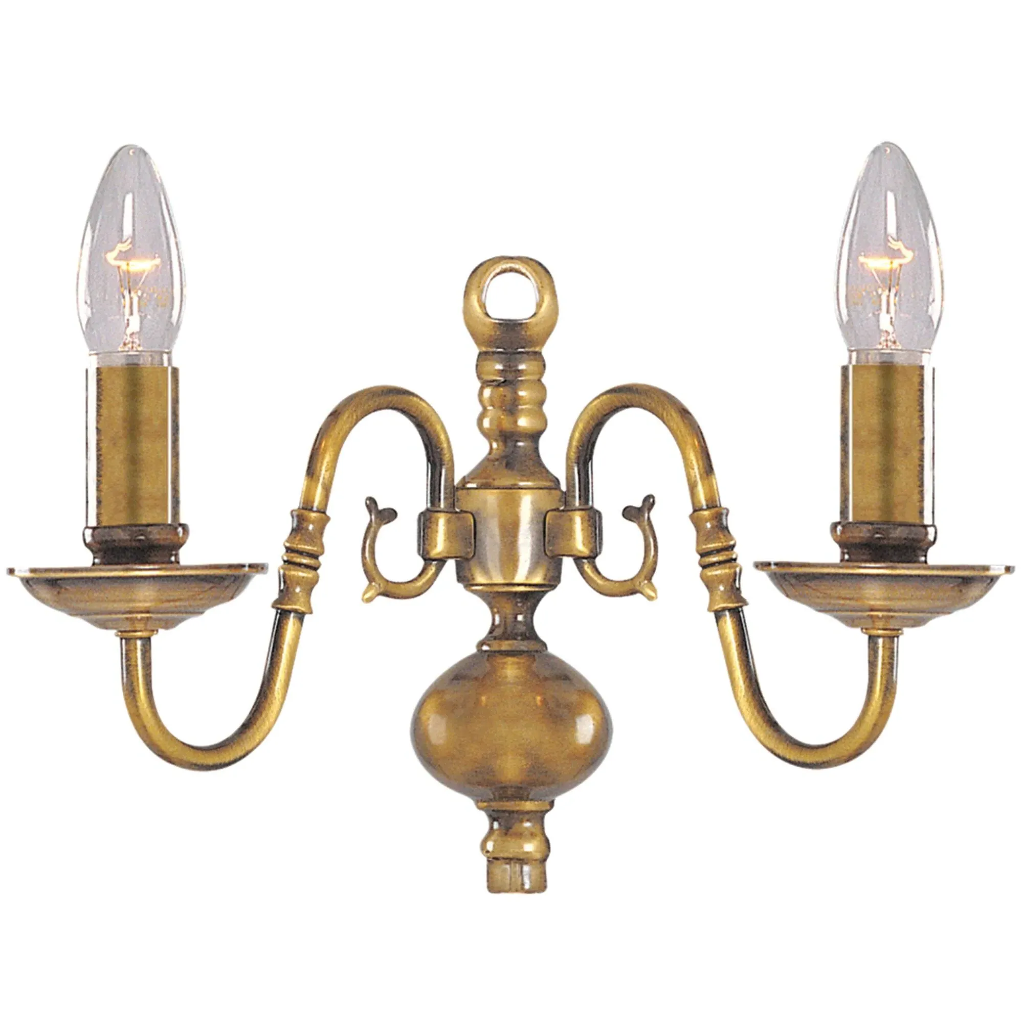Flemish 2-Light Wall Light - Antique Brass product