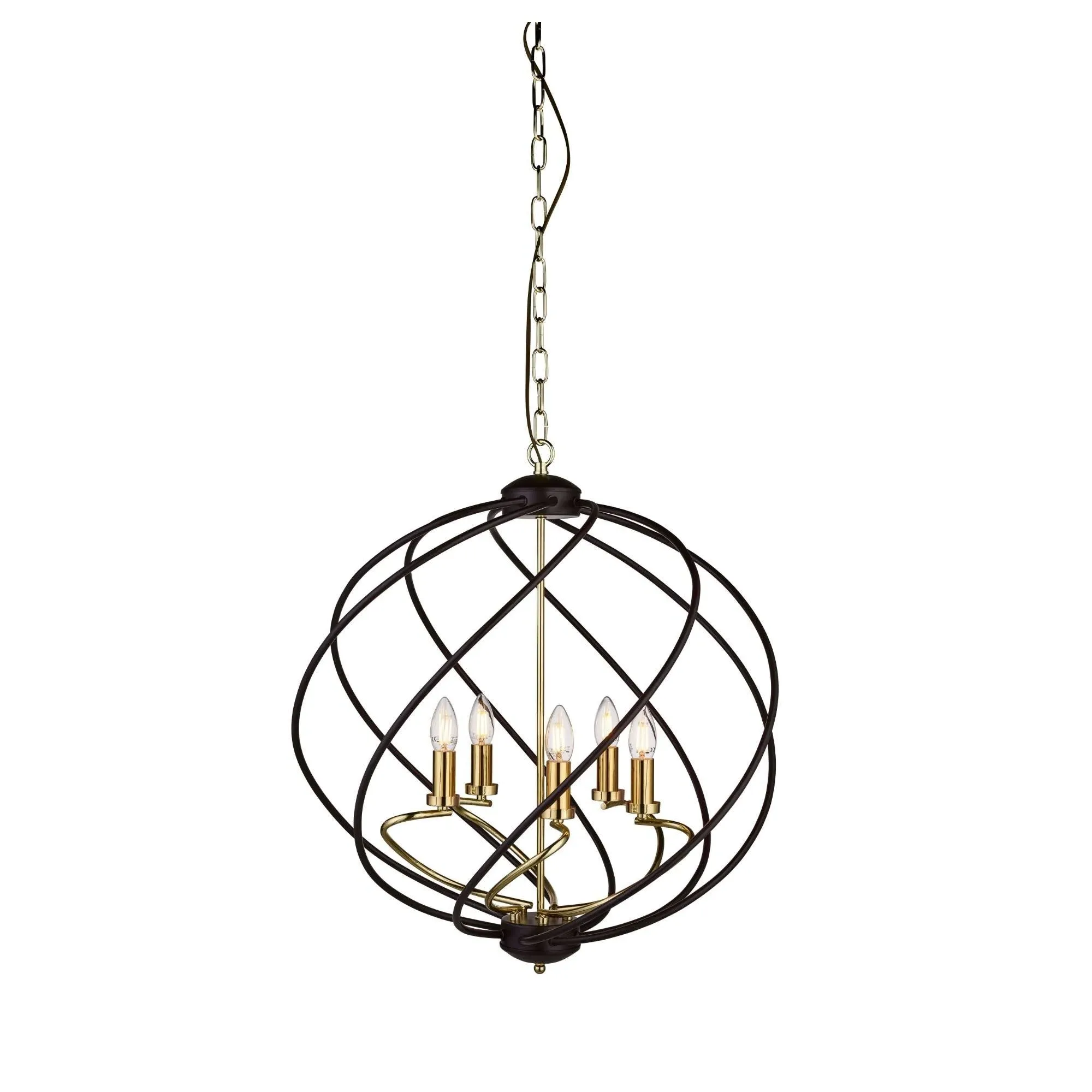Flow 5-Light Ceiling Pendant - Black, Gold product