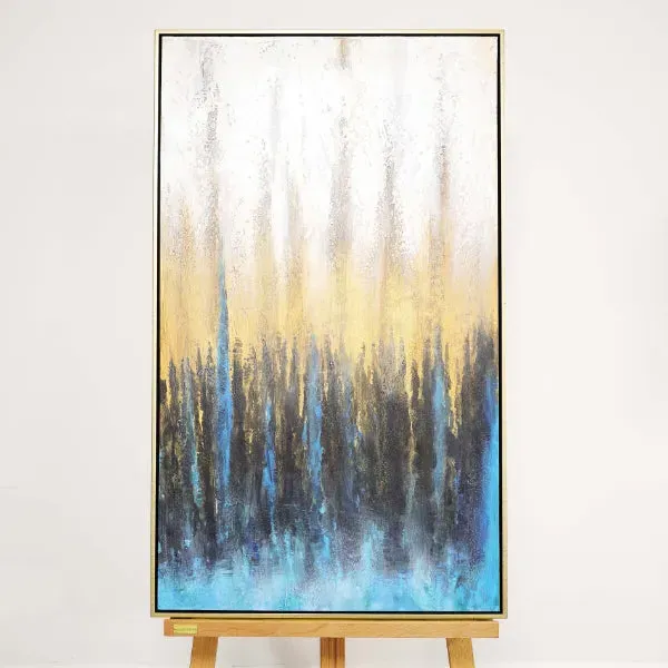 Forest Abstract Canvas with Gold Frame - Gold product