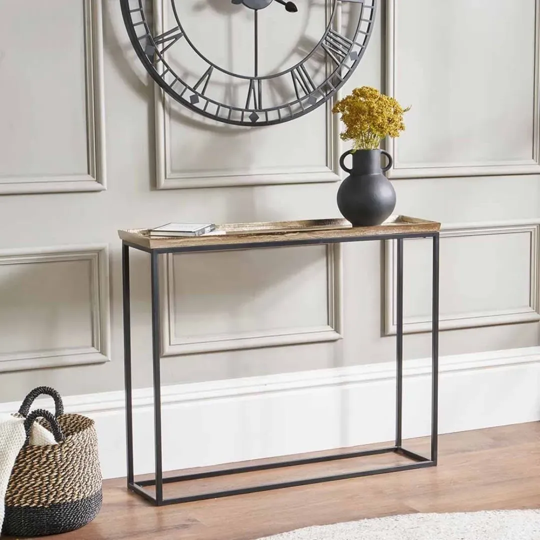 Franklin Console Table - Black, Gold Metal product
