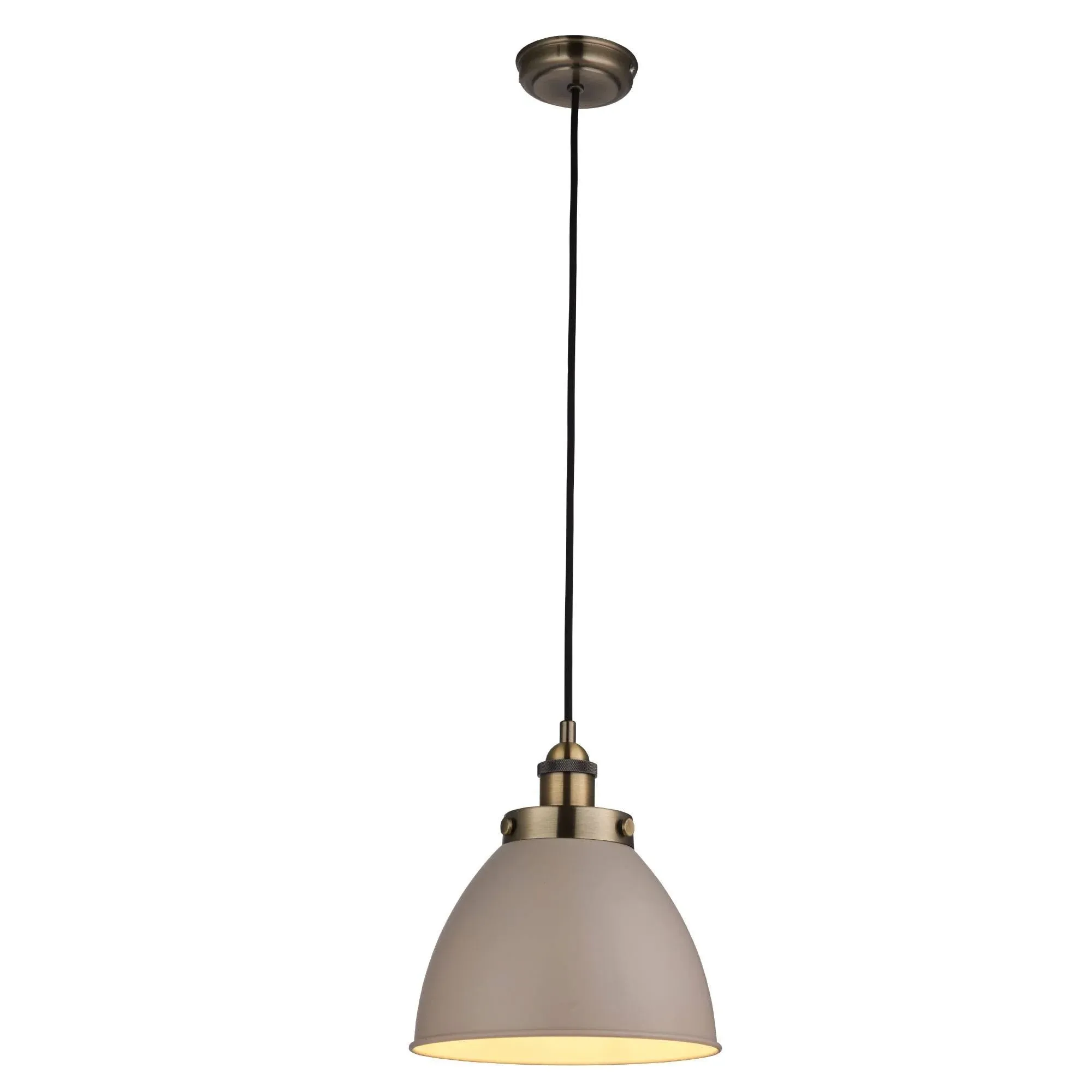 Franklin Small Dome Pendant Ceiling Light - Taupe, Antique Brass product