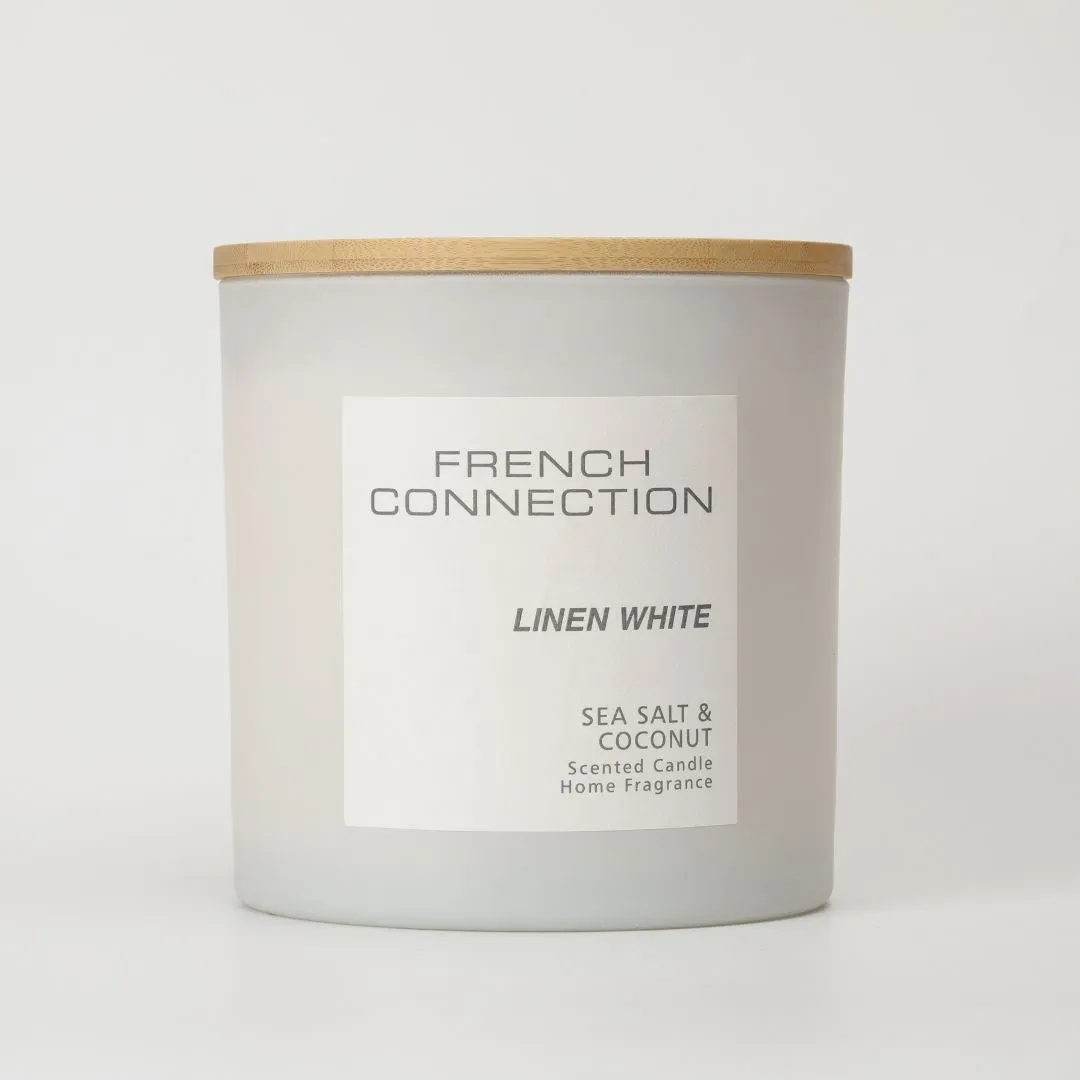 French Connection Linen White 4-Wick Scented Candle - White product