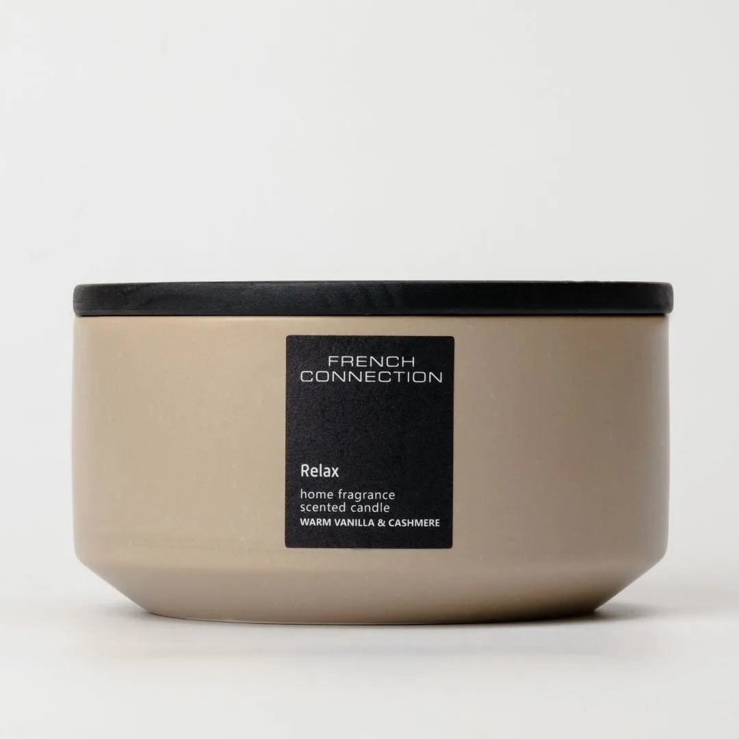 French Connection Relax 3-Wick Scented Candle - Beige product