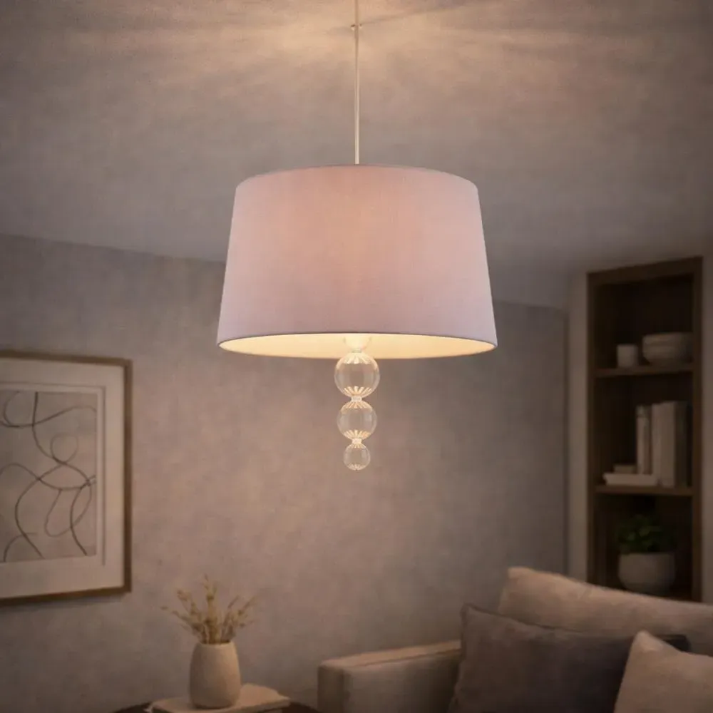 Freya Ribbed Glass Ceiling Pendant - Grey product