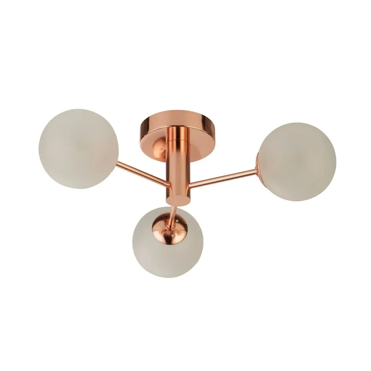 Fridolf 3-Light Semi Flush Ceiling Light - Opal, Copper product