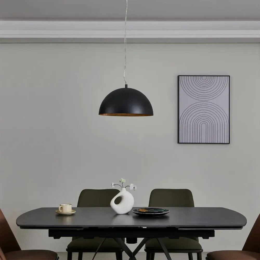 Gaetano Round Pendant Light - Black, Steel product