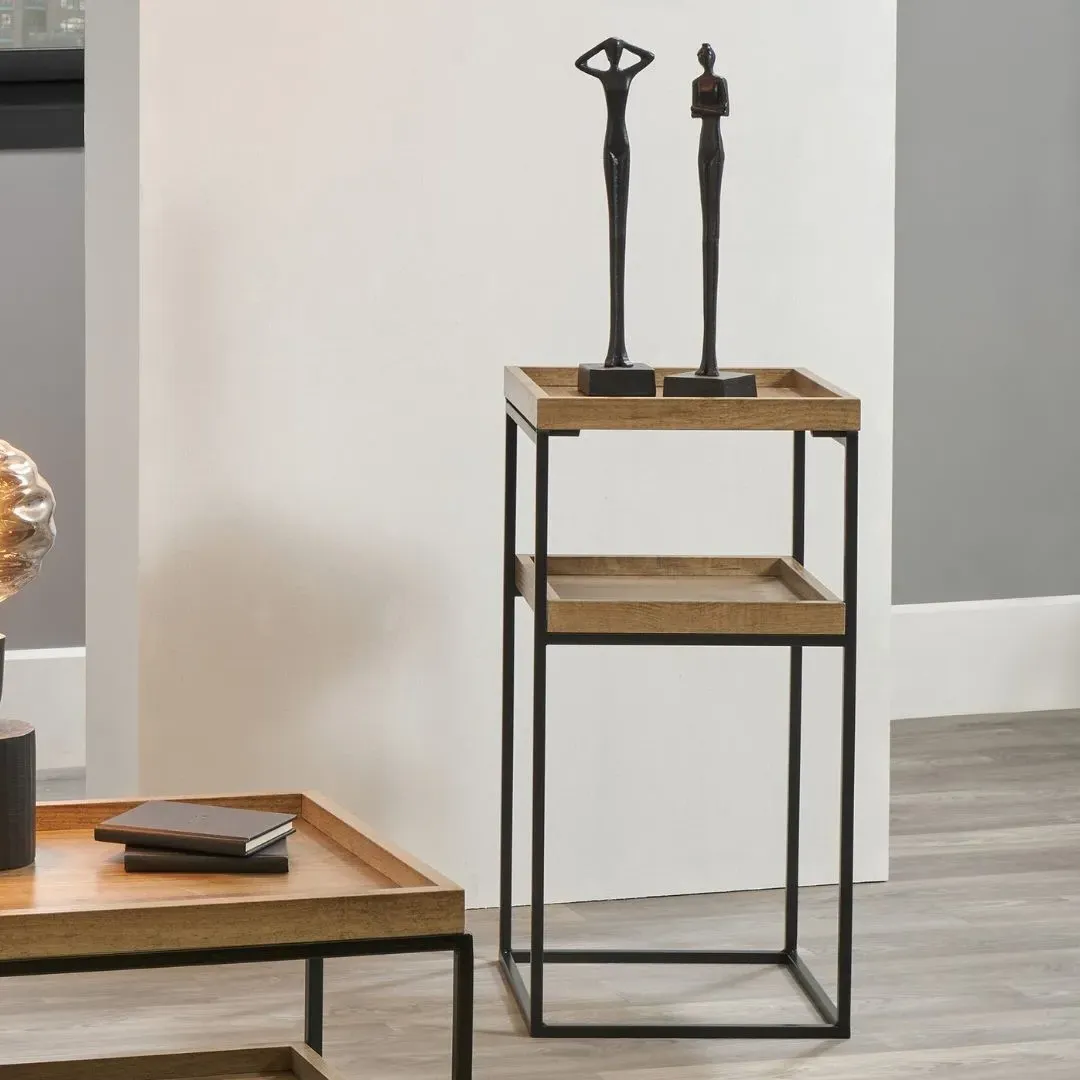 Gallery 2-Shelf Side Table - Black, Wood Veneer product