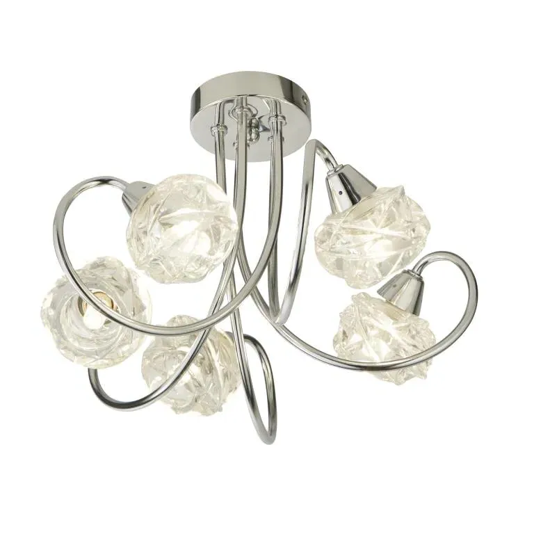Garth 5-Light Semi Flush Ceiling Light - Chrome product