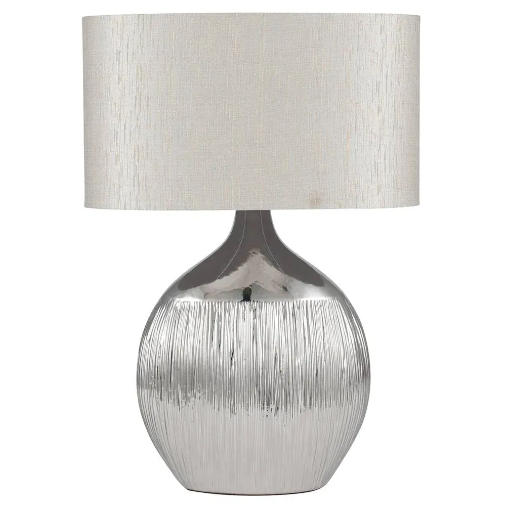 Gemini 44cm Table Lamp - Silver, Ceramic product