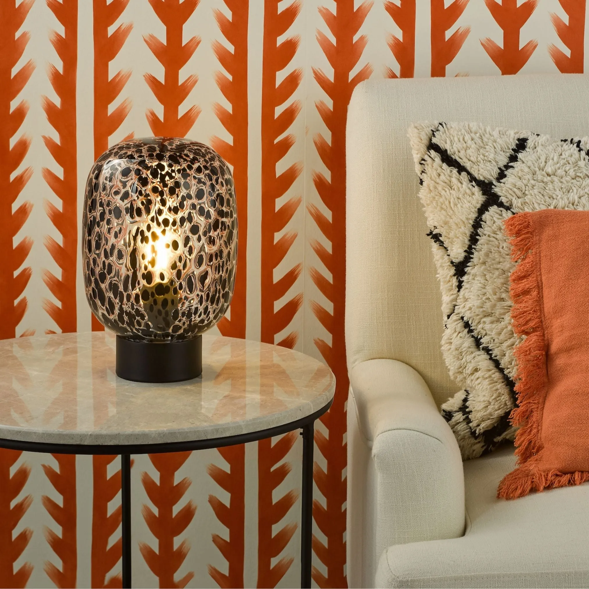Gethin Table Lamp - Black, Confetti Glass product