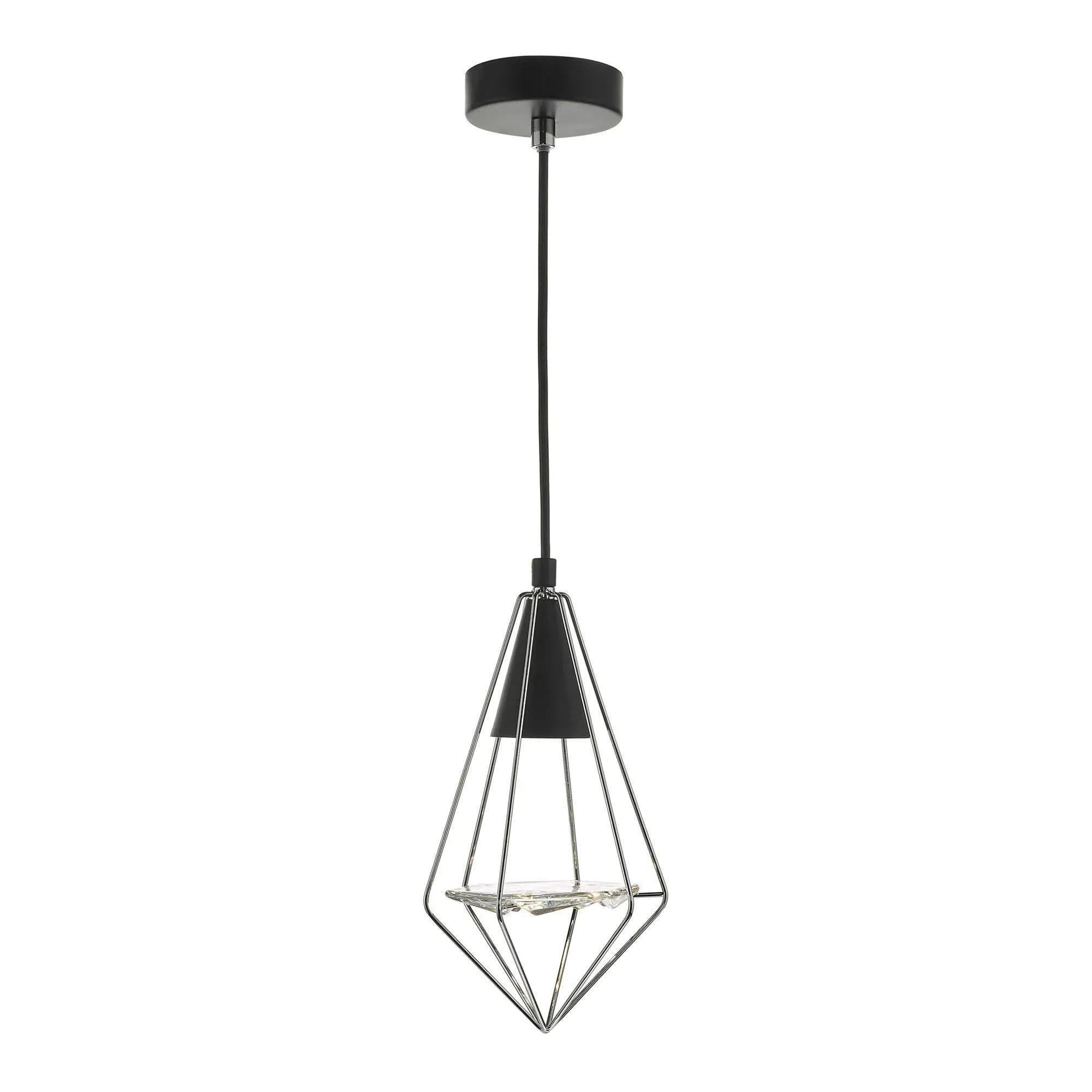Gianni Cage-Style Pendant Ceiling Light - Black, Chrome product