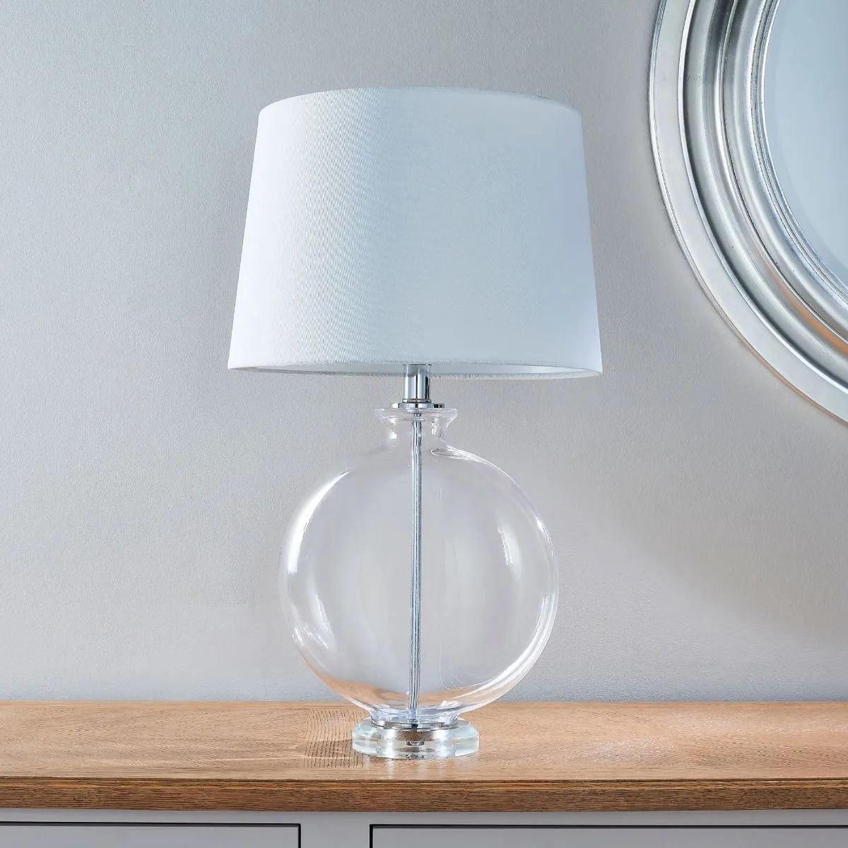 Gideon Table Lamp - White, Clear Glass product