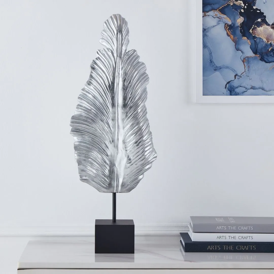 Gifu Leaf Ornament - Silver, Black Base product