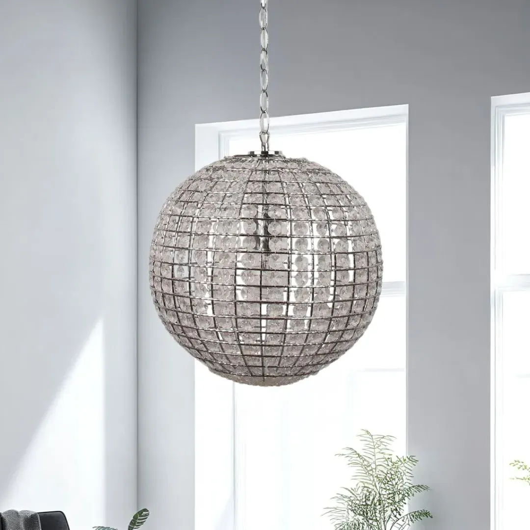 Giliola 1-Light Ball Pendant - Chrome, Clear Beaded product