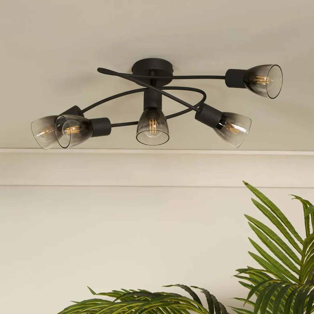 Glenview 5-Light Flush Ceiling Light - Black product
