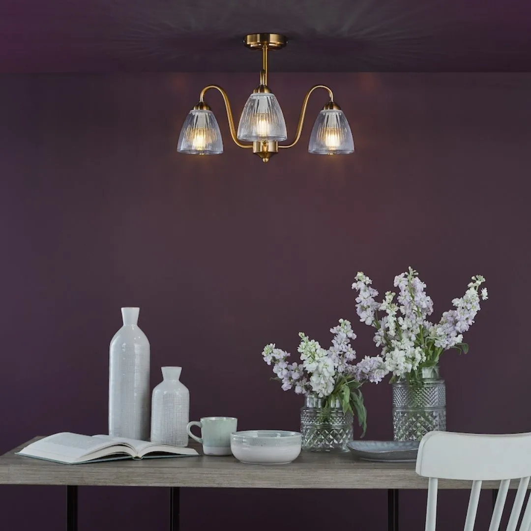 Glynis 3-Light Semi-Flush Ceiling Light - Antique Bronze product