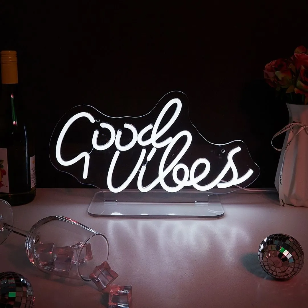 Good Vibes LED Neon Sign - White product