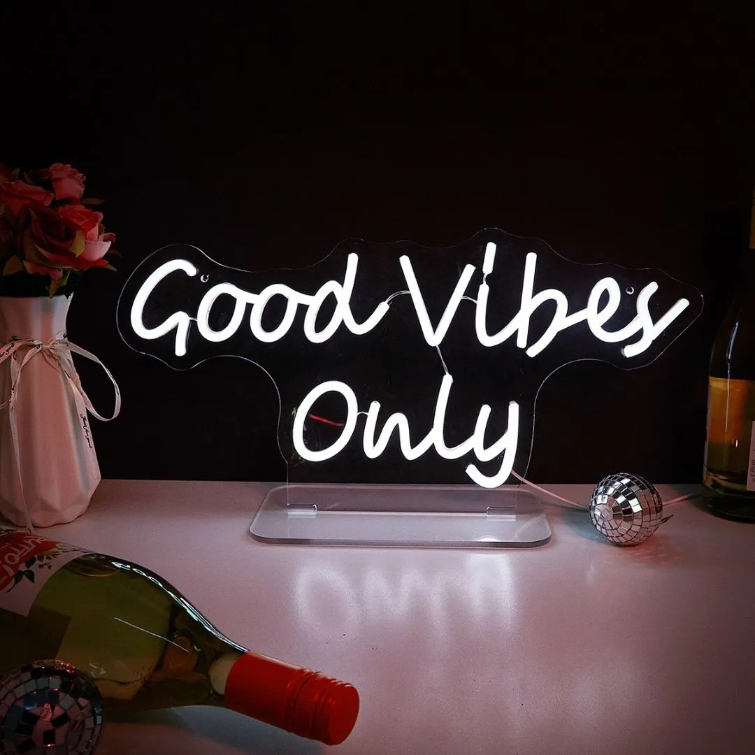 Good Vibes Only LED Neon Sign - White product