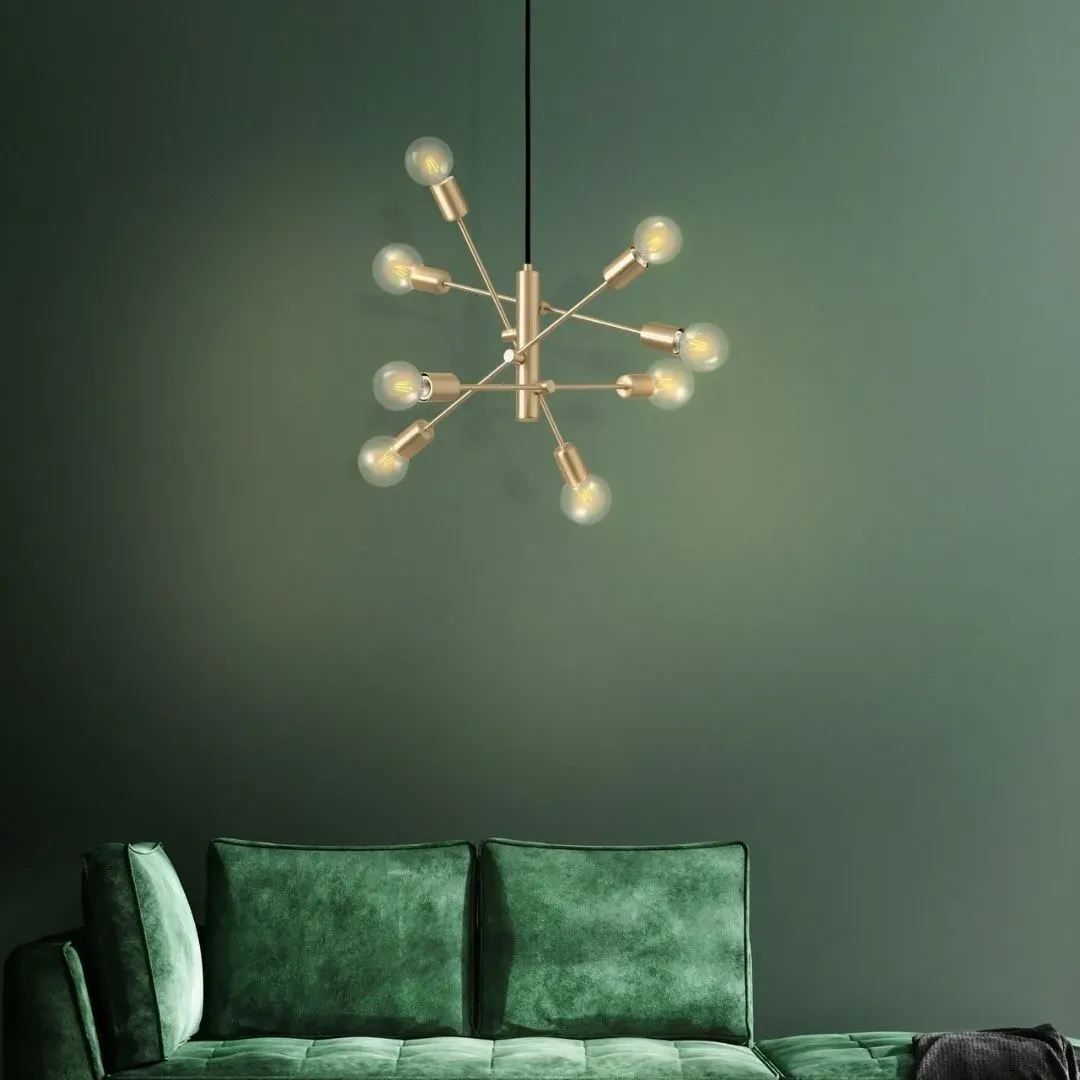 Gradoli 8-Light Starburst Pendant Ceiling Light - Brushed Brass, Steel product