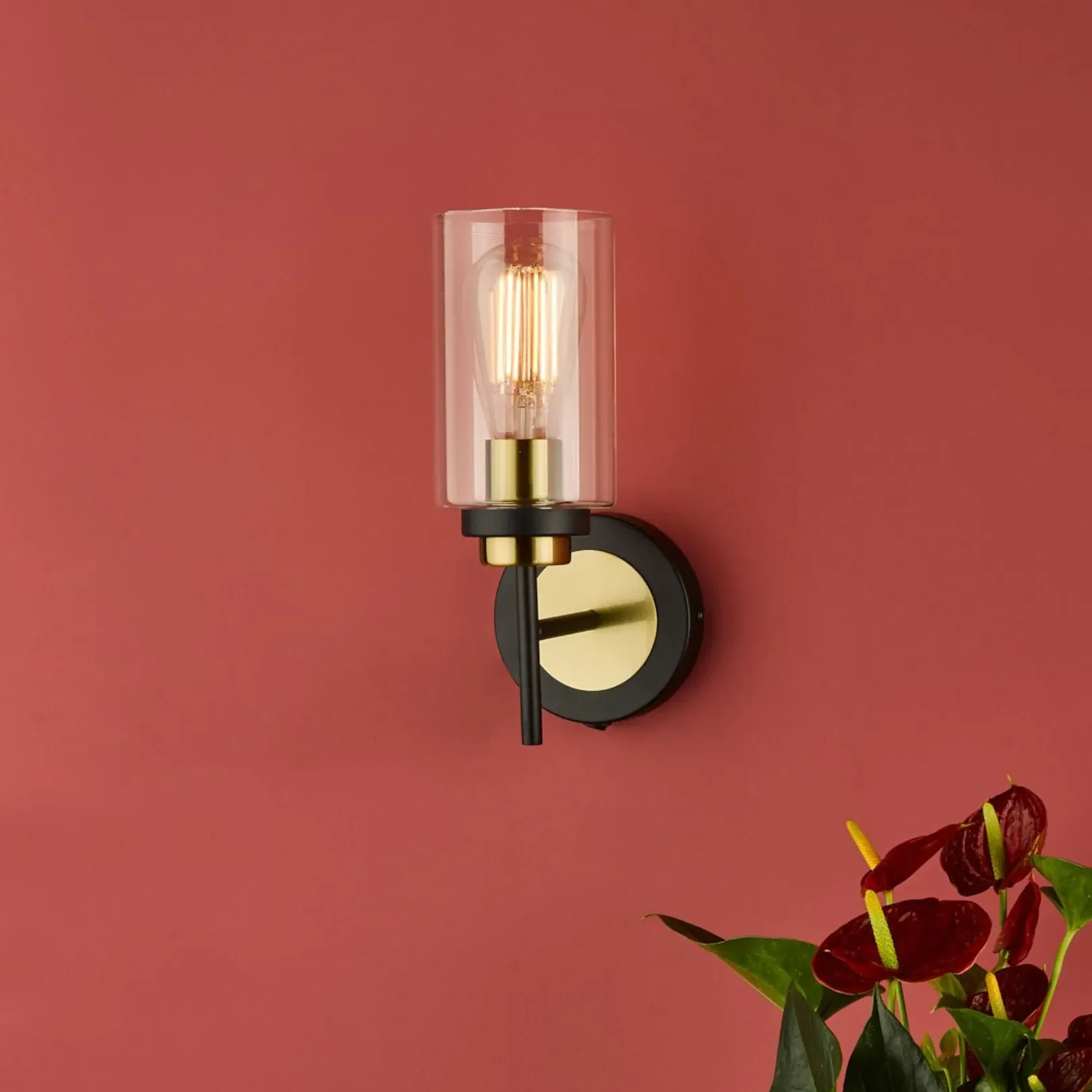 Greig Bathroom Wall Light - Black, Gold product