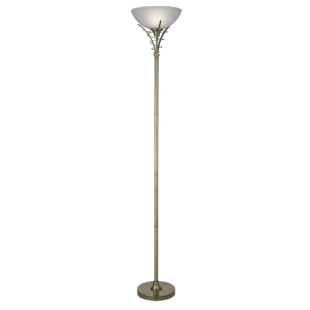 Gretta Twist 3-Arm Floor Lamp - Antique Brass, Opal Glass product