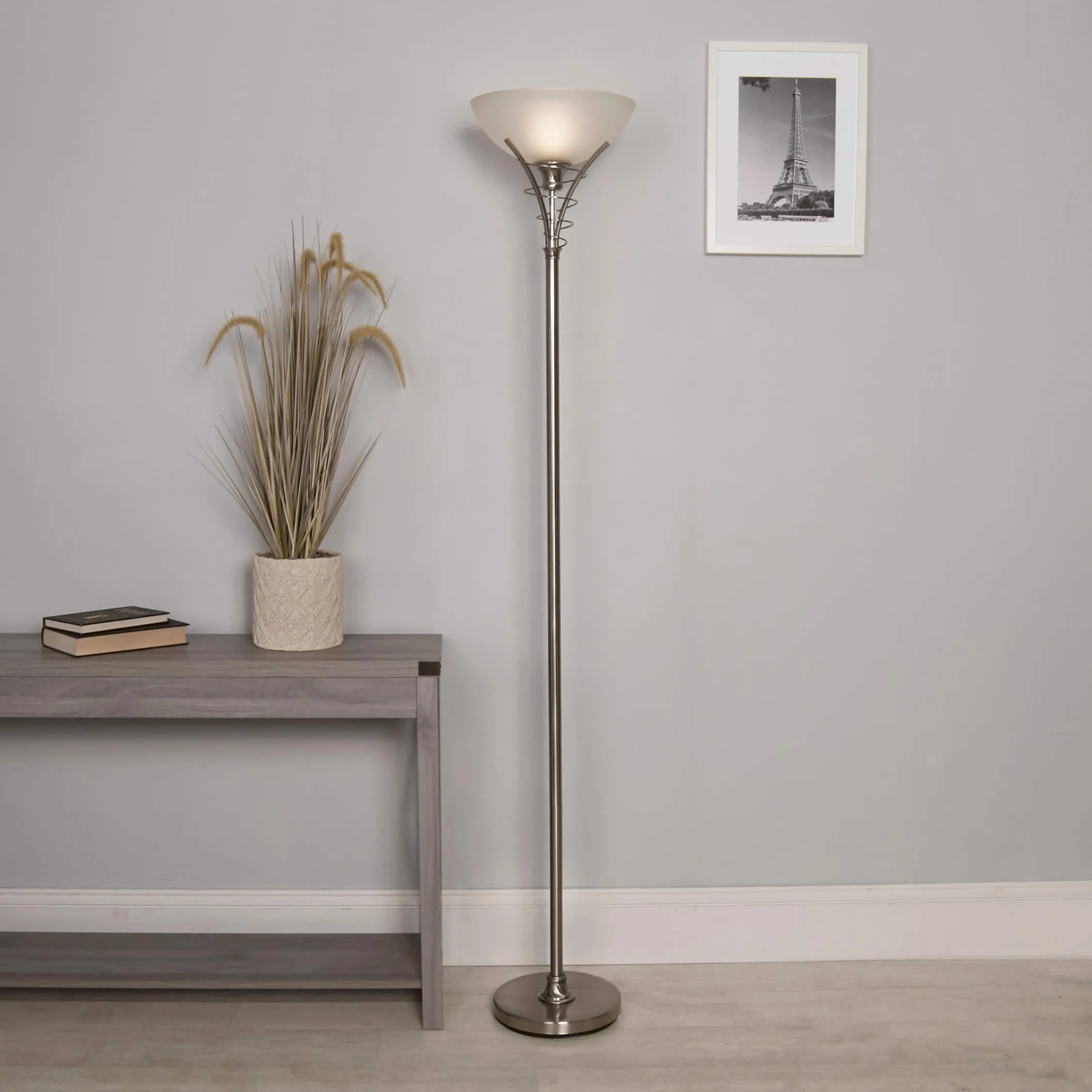 Gretta Uplighter Floor Lamp - Satin Nickel product
